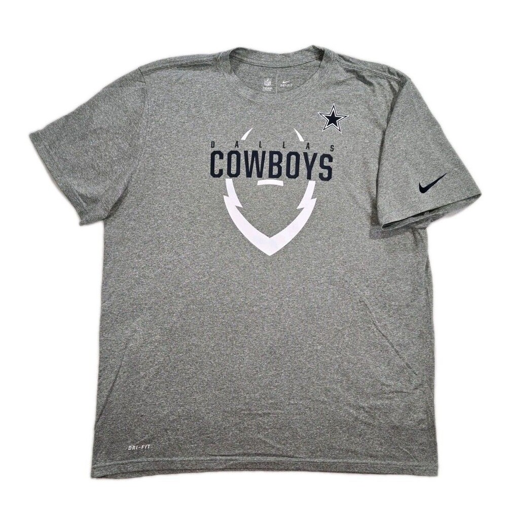 Mens Nike DriFit NFL Dallas Cowboys Short Sleeve T Shirt Gray XL